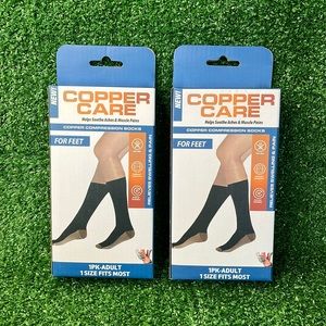 Copper Care Copper Infused Compression Socks 2 PAIRS NEW!!